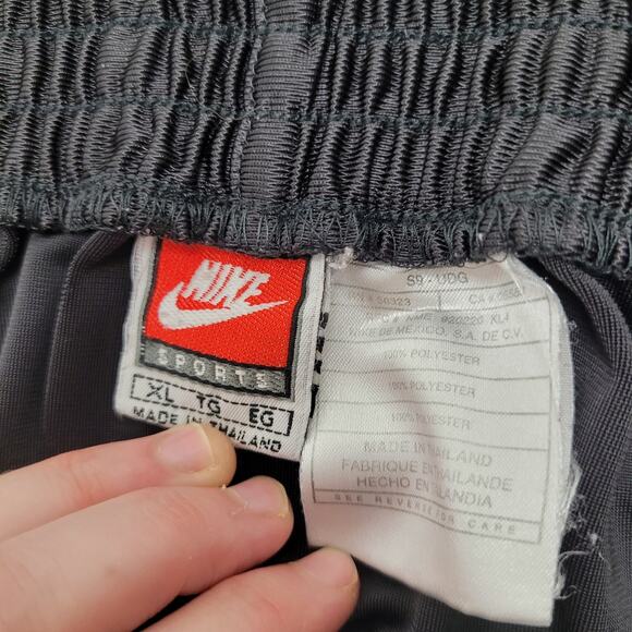 Vintage Nike tear away snap leg black straight track pants Y2k - Picture 2 of 8